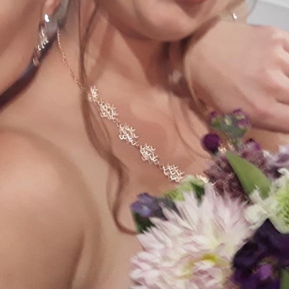 SET Flower cluster Rose gold and crystal - Picture 6 of 6